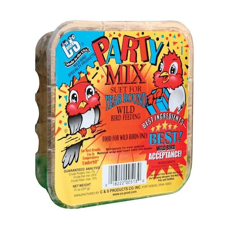 C&S Products C&S Products Party Mix Assorted Species Beef Suet Wild Bird Food 11 oz 12513